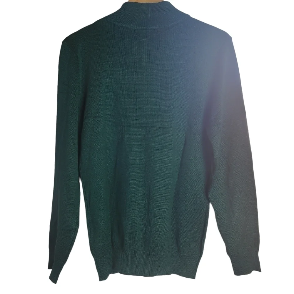 Coofandy Hunter Green  Quarter Zipper Men's Polo Sweater Size S  NWT